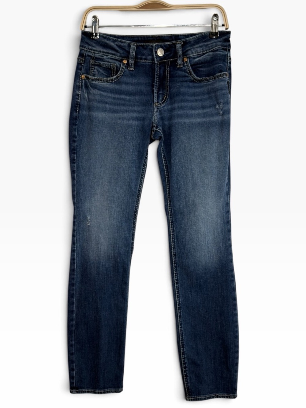 Silver Jeans Co Britt Straight Jeans Womens 28 Dark Wash Low Rise Stretch Denim